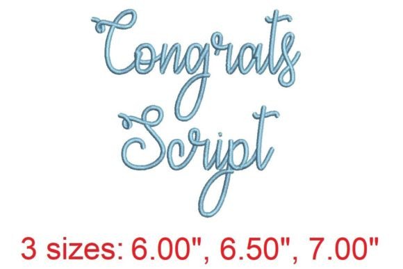 Congrats Script Embroidery Font
