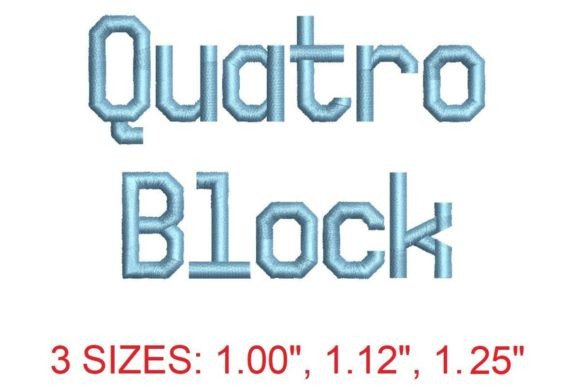 Quatro Block Embroidery Font
