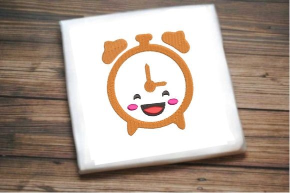 Smiling Alarm Clock Embroidery Design